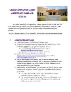 The Creske Community Center Auditorium is made available to