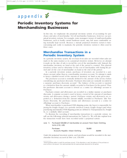 Merchandise Transactions in a Periodic Inventory System