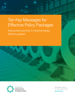 Ten Key Messages for Effective Policy Packages &ndash; Sharing Best