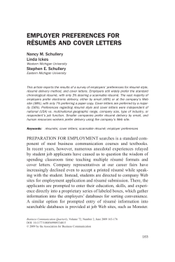 employer preferences for r&eacute;sum&eacute;s and cover letters