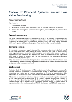 Review of Financial Systems around Low Value Purchasing