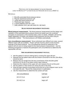PROTOCOL FOR THE MEASUREMENT OF BLOOD PRESSURE