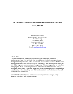 The Programmatic Turnaround of Communist Successor Parties in