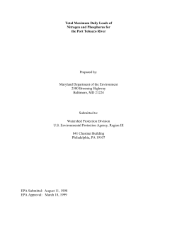 Total Maximum Daily Loads of Nitrogen and Phosphorus for the Port