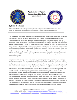 Admissibility of Victim`s Statements and the Sixth Amendment By