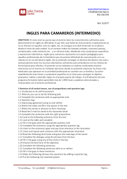ingles para camareros (intermedio)