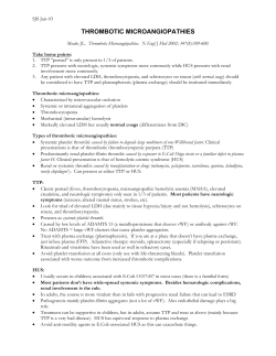 Thrombotic microangiopathies - UCSF