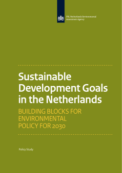 Sustainable Development Goals in the Netherlands