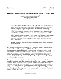 Exploring a new technique for comparing bilinguals` L1 and L2