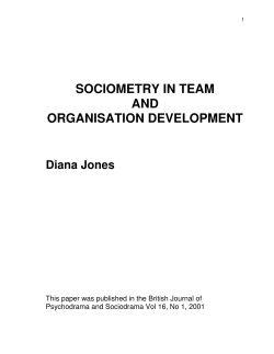 SOCIOMETRY IN TEAM AND ORGANISATION DEVELOPMENT