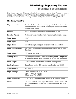 Blue Bridge Repertory Theatre Technical Specifications