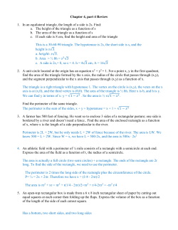 Pre-Calculus Parametrics Worksheet #2