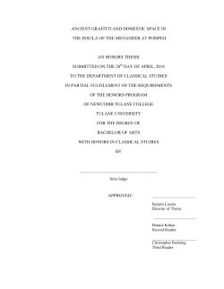 Ancient Graffiti and Domestic Space in the Insula of the Menander at