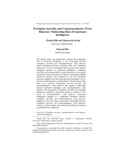 Workplace Incivility and Counterproductive Work Behavior