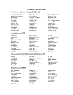 Physical Map Features by Region United States