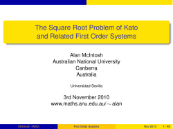 The Square Root Problem of Kato and Related First Order Systems