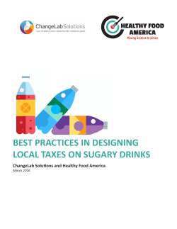 best practices in designing local taxes on sugary drinks
