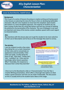 KS3 English Lesson Plan: Characterization