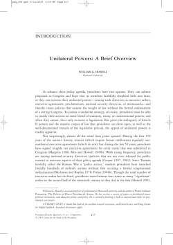 Unilateral Powers: A Brief Overview