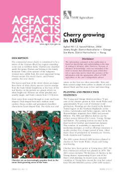 cherry growing in NSW - NSW Department of Primary Industries