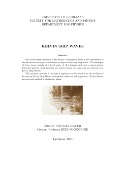 kelvin ship waves - Department of Theoretical Physics