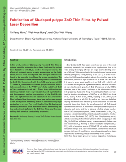Fabrication of Sb-doped p-type ZnO Thin Films by Pulsed Laser