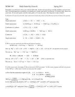 SCHM 109 Study Guide Key Exam II Spring 2013