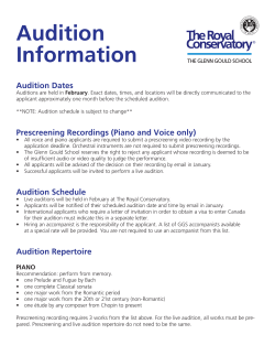 Audition Information - The Royal Conservatory of Music