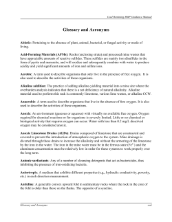 Coal Remining BMP Guidance Manual: Glossary and Acronyms