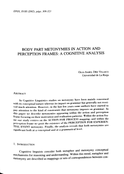 Body Part Metonymies in Action and Perception Frames - e