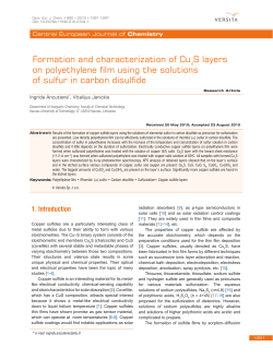 Formation and characterization of Cu S layers on