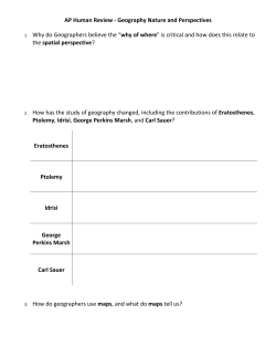 AP Human Review - Geography Nature and Perspectives 1. Why do