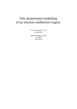 One dimensional modelling of an internal combustion engine.