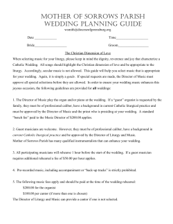 MOTHER OF SORROWS WEDDING PLANNING guide