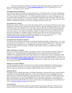 This City of Portsmouth Community Newsletter includes information