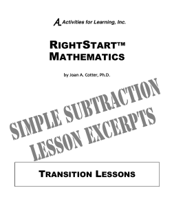 Simple Subtraction Lessons