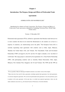 - Design of Trade Agreements