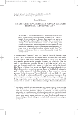 the epistolary soul-friendship between