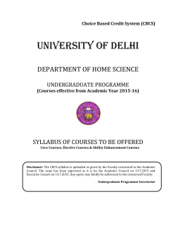 B.Sc. (Hons.) Home Science