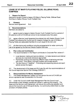 lease of st mary`s playing fields, gillbrae road, dumfries