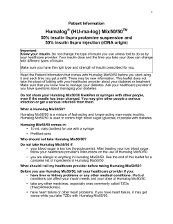 Humalog&reg; (HU-ma-log) Mix50/50TM