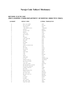Navajo Code Talkers` Dictionary