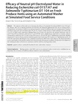 Efficacy of Neutral pH Electrolyzed Water in Reducing <i