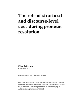 The role of structural and discourse