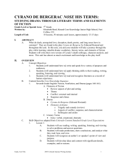 cyrano de bergerac nose his terms: studying drama through literary