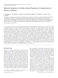 Maternal Adaptation to High-altitude Pregnancy: An Experiment of