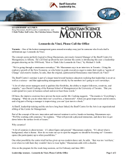 Leonardo da Vinci, Please Call the Office