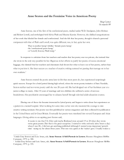 Anne Sexton and the Feminine Voice in American Poetry