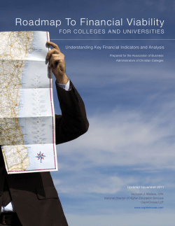 Roadmap To Financial Viability - Council for Christian Colleges