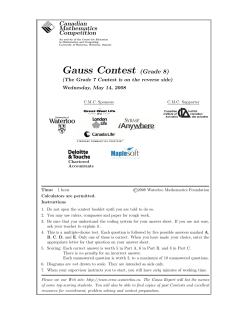 2008 - Gauss - 8 - CEMC - University of Waterloo